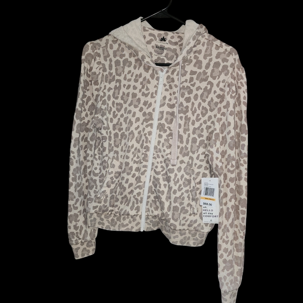 Animal print crop hoodie